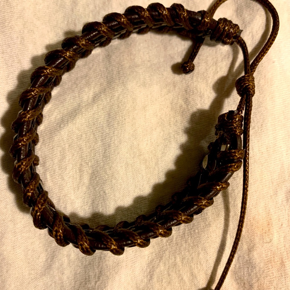 Wrapped gun metal bracelet